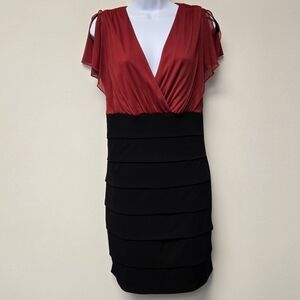 Enfocus Studio Bodycon Dress Red Black 14